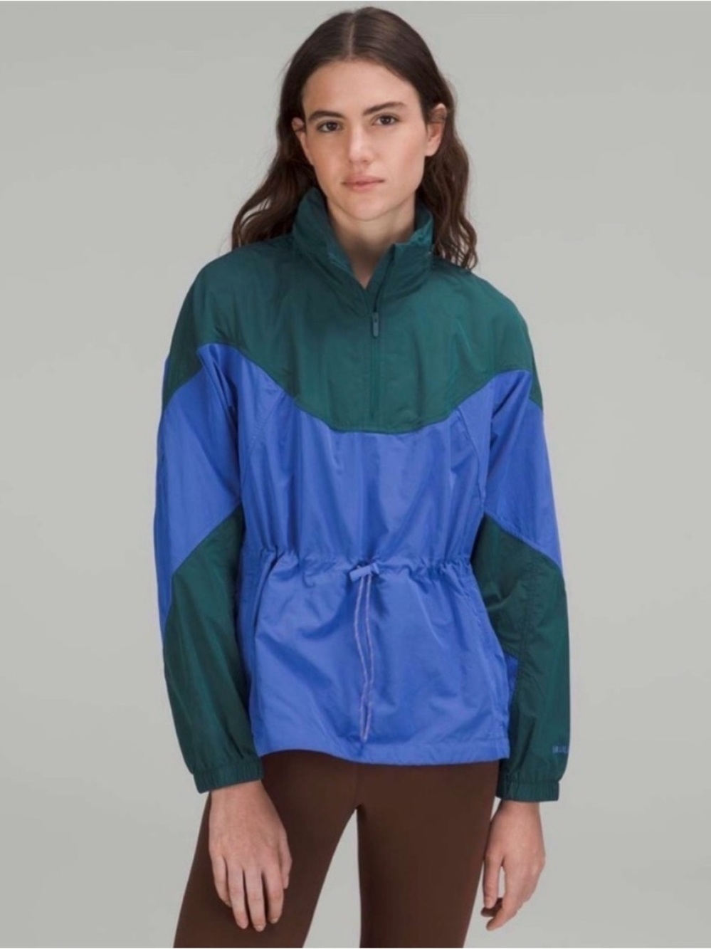 Lululemon Evergreen Anorak Jacket Pullover Green Jasper / Wild Indigo Size 4